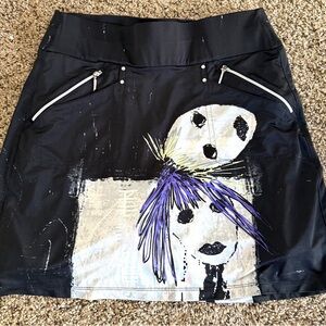 Jamie Sadock Galleria Black Graphic Golf Skort with Purple and silver Accents